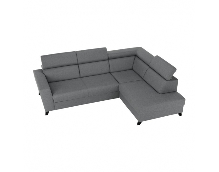 Rohová sedačka s rozkladom a úložným priestorom Sadah P - sivá / čierna