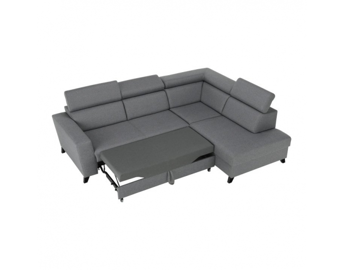 Rohová sedačka s rozkladom a úložným priestorom Sadah P - sivá / čierna