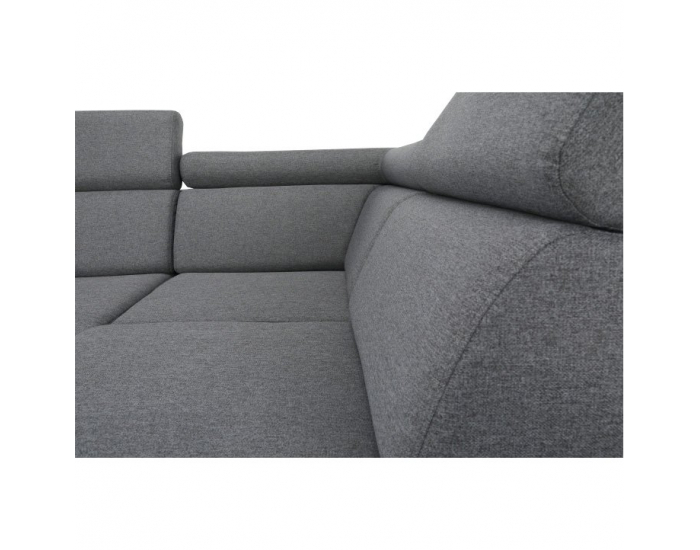 Rohová sedačka s rozkladom a úložným priestorom Sadah P - sivá / čierna