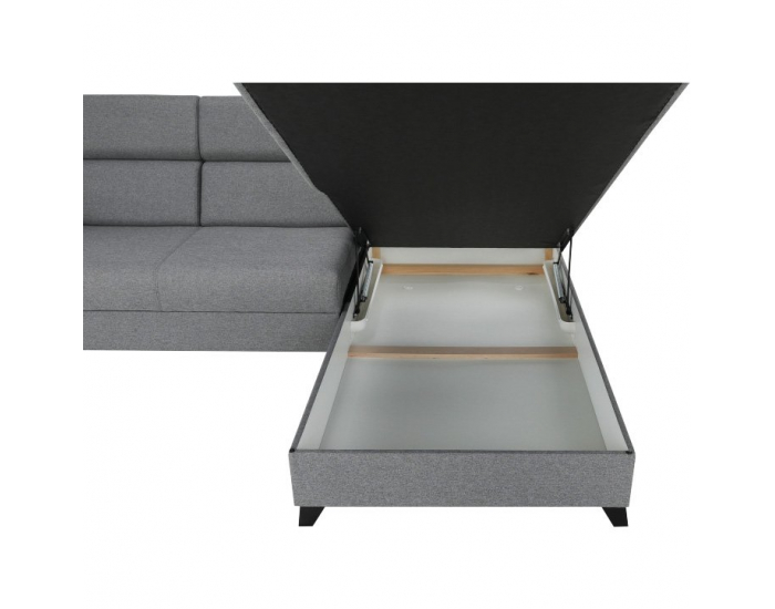 Rohová sedačka s rozkladom a úložným priestorom Sadah P - sivá / čierna