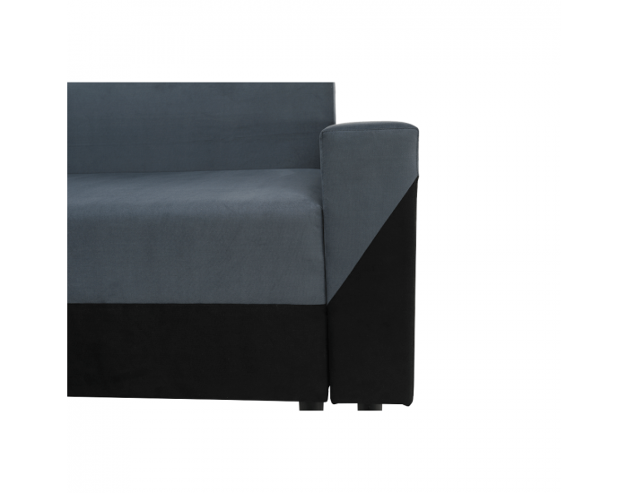 Rohová sedačka s rozkladom a úložným priestorom Tipo L/P - čierna / sivá