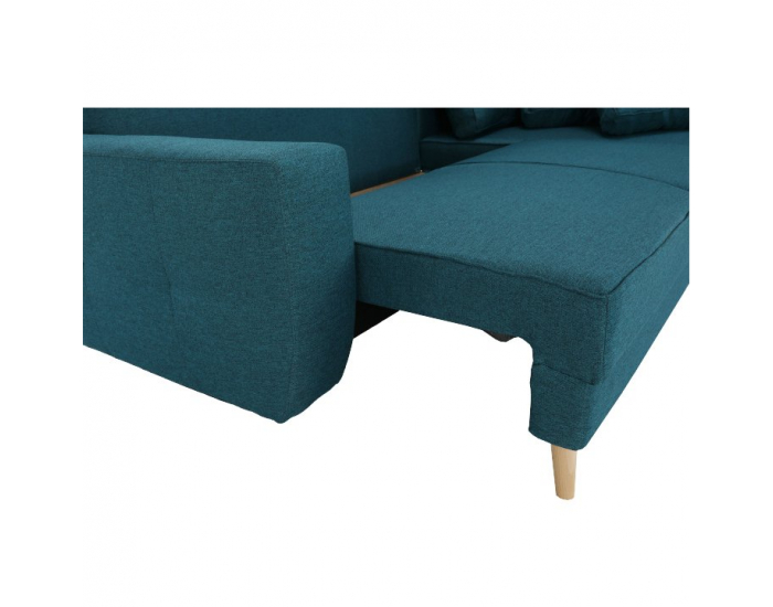 Rohová sedačka s rozkladom a úložným priestorom Vincent L/P - tyrkysová