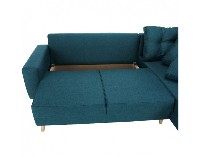 Rohová sedačka s rozkladom a úložným priestorom Vincent L/P - tyrkysová