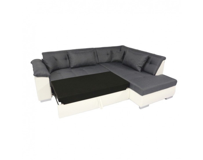 Rohová sedačka s rozkladom Lemon P - biela / svetlosivá