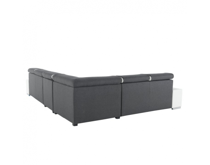 Rohová sedačka s rozkladom Marbela Lux 2+3 P - sivá / biela