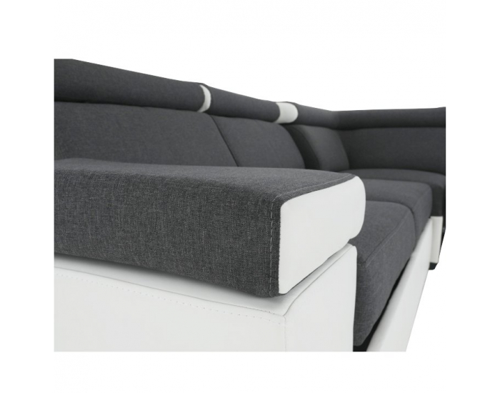 Rohová sedačka s rozkladom Marbela Lux 2+3 P - sivá / biela