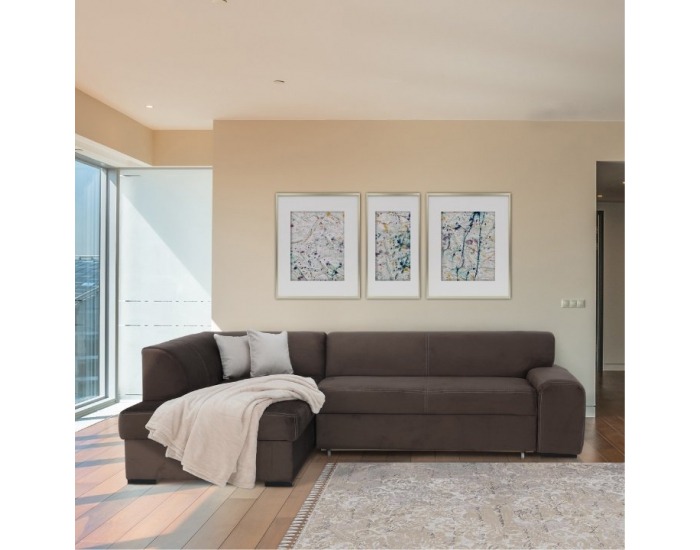 Rohová sedačka s rozkladom Minerva New L - hnedá