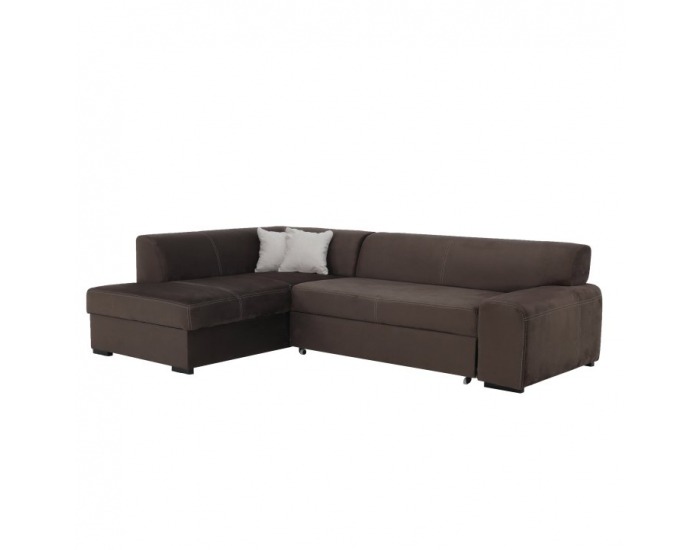 Rohová sedačka s rozkladom Minerva New L - hnedá