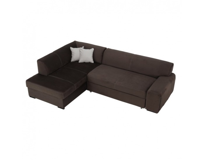 Rohová sedačka s rozkladom Minerva New L - hnedá