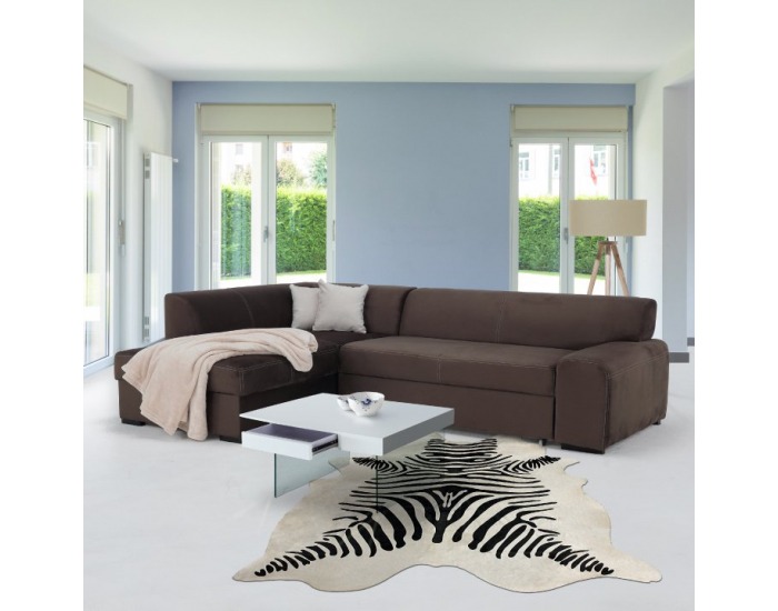 Rohová sedačka s rozkladom Minerva New L - hnedá