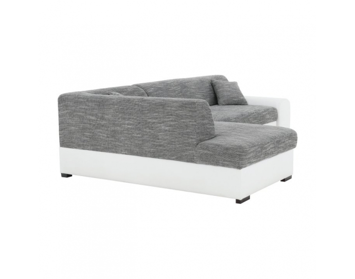 Rohová sedačka s rozkladom Minerva New L - biela / sivá melírovaná