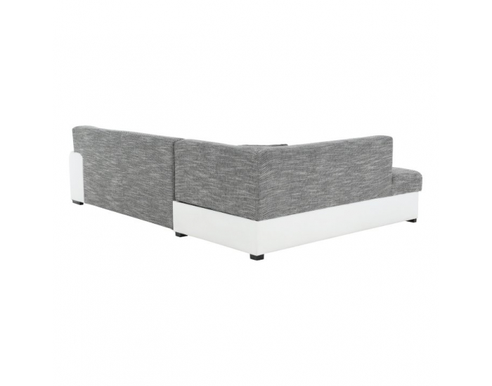 Rohová sedačka s rozkladom Minerva New L - biela / sivá melírovaná
