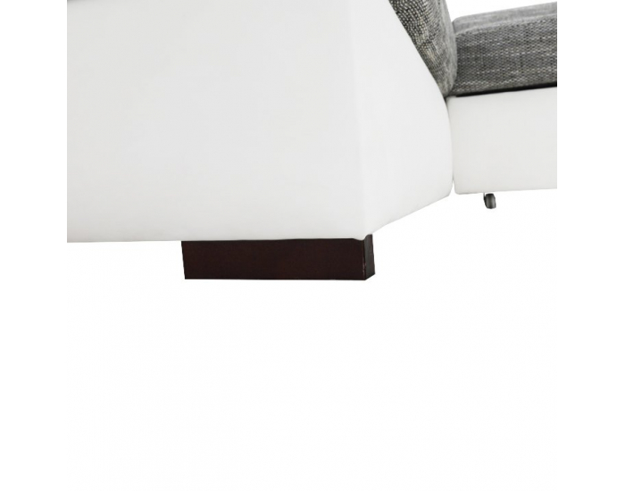 Rohová sedačka s rozkladom Minerva New L - biela / sivá melírovaná