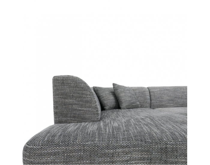 Rohová sedačka s rozkladom Minerva New L - biela / sivá melírovaná