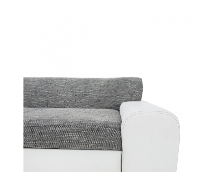 Rohová sedačka s rozkladom Minerva New L - biela / sivá melírovaná