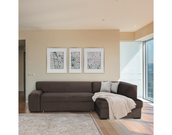 Rohová sedačka s rozkladom Minerva New P - hnedá