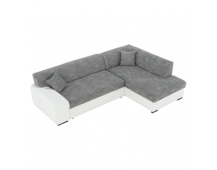 Rohová sedačka s rozkladom Minerva New P - biela / sivá melírovaná