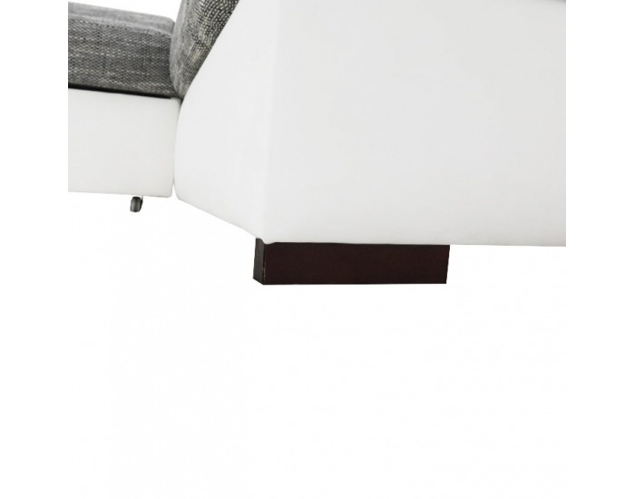 Rohová sedačka s rozkladom Minerva New P - biela / sivá melírovaná