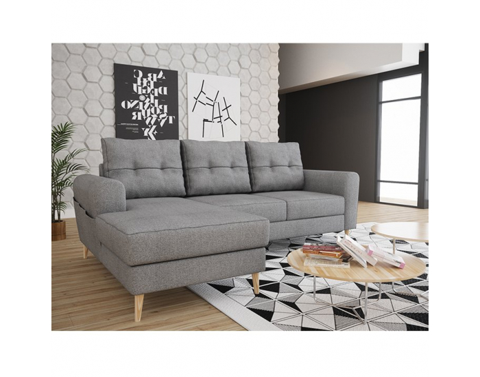 Rohová sedačka s rozkladom Ontaria L - sivá