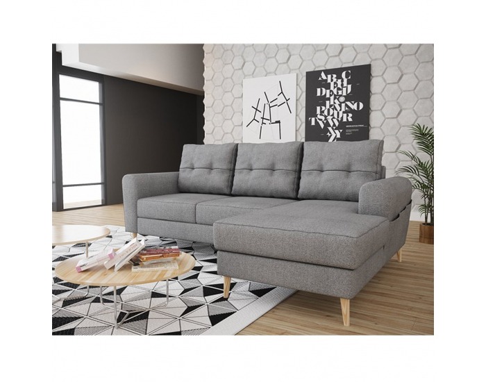 Rohová sedačka s rozkladom Ontaria P - sivá