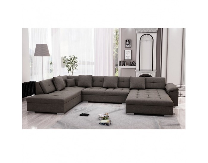 Rohová sedačka U Atoso U L - hnedosivá
