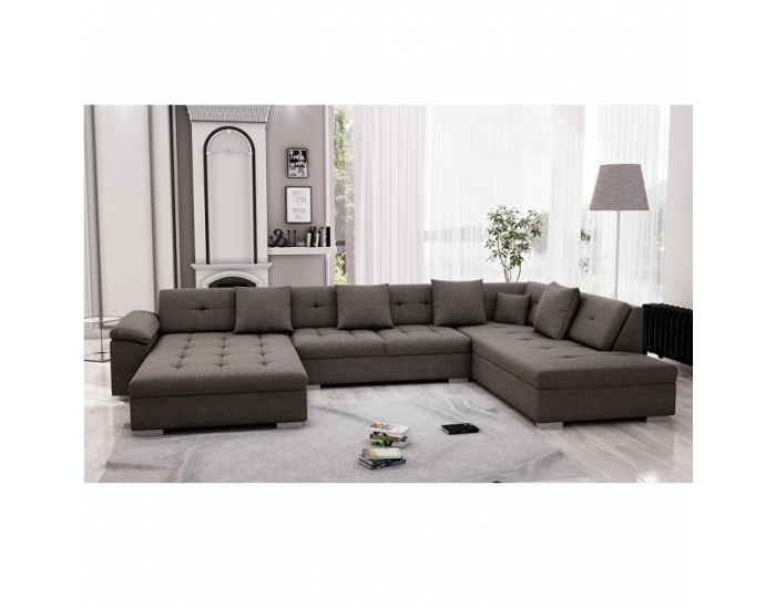 Rohová sedačka U Atoso U P - hnedosivá