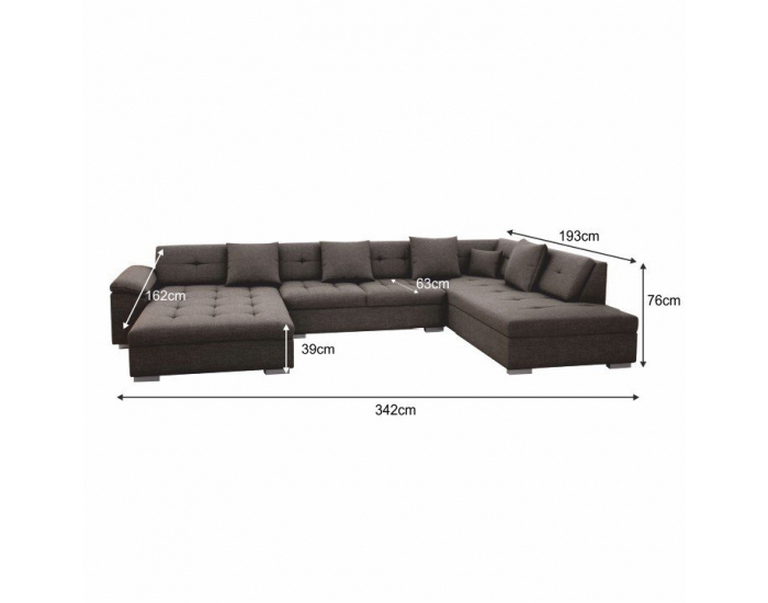 Rohová sedačka U Atoso U P - hnedosivá