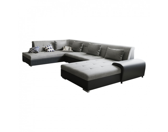 Rohová sedačka U s rozkladom Liberto U L - sivá / čierna