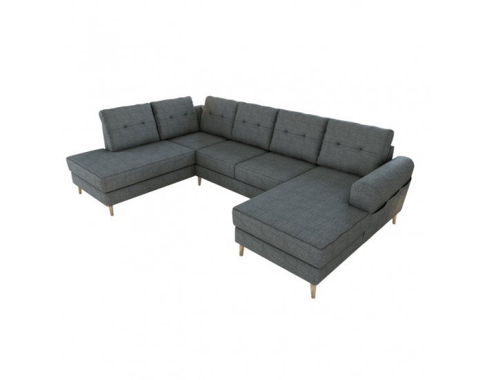 Rohová sedačka U s rozkladom Ontaria U L - sivá