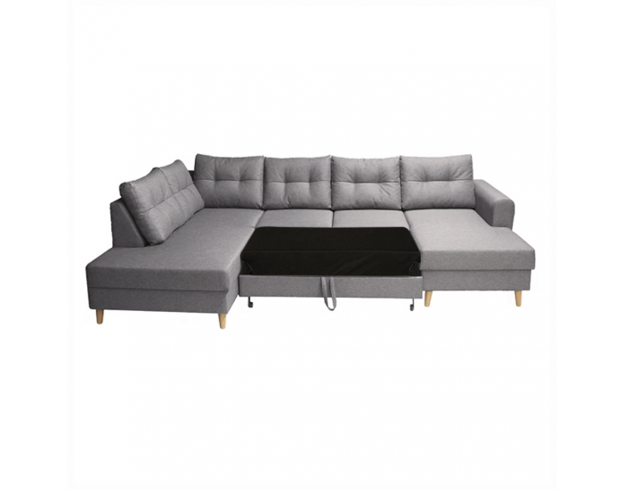 Rohová sedačka U s rozkladom Ontaria U L - sivá