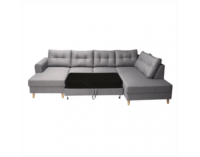 Rohová sedačka U s rozkladom Ontaria U P - sivá