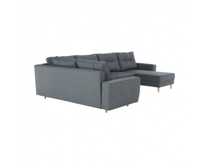 Rohová sedačka U s rozkladom Vincent U L/P - tmavosivá