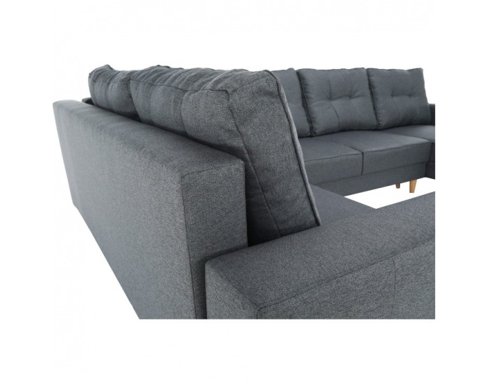 Rohová sedačka U s rozkladom Vincent U L/P - tmavosivá