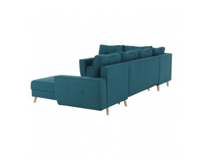 Rohová sedačka U s rozkladom Vincent U L/P - tyrkysová