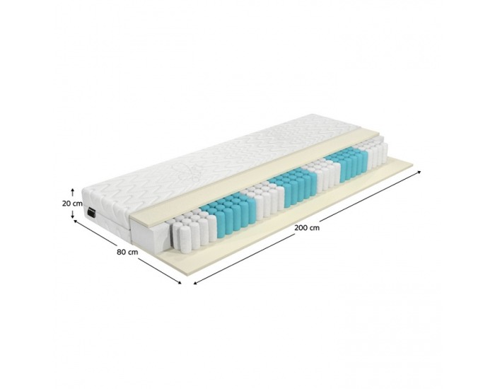 Obojstranný taštičkový matrac Rolko 80x200 cm - biela