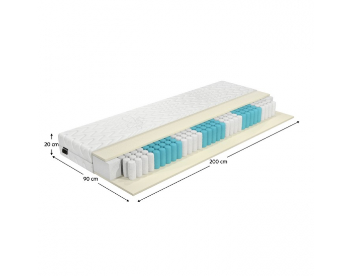 Obojstranný taštičkový matrac Rolko 90x200 cm - biela