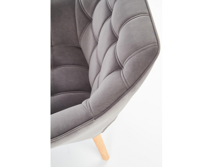 Kreslo Romeo - sivá / prírodná