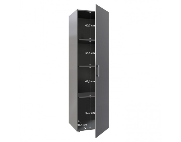 Policová skriňa Romer New 1D - grafit