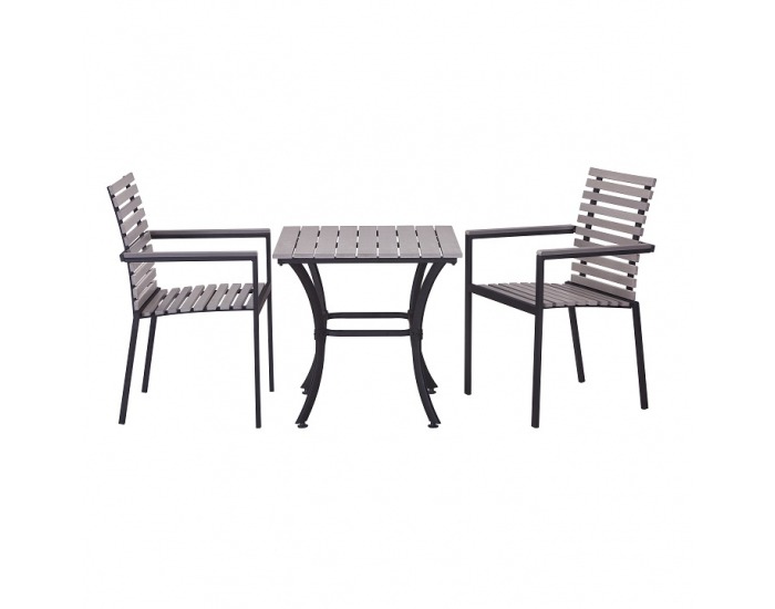 Jedálenský set Ronan 1+2 - svetlosivá / čierna