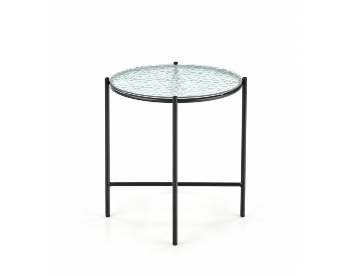 Okrúhly sklenený konferenčný stolík Rosalia S - priehľadná / čierna