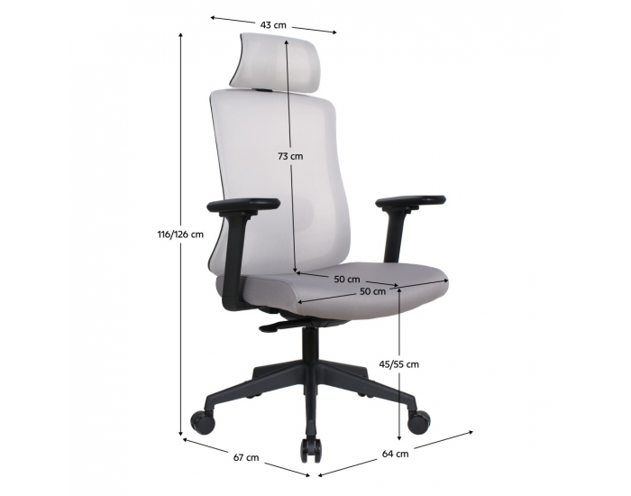 Kancelárske kreslo Rosano - sivá / čierna