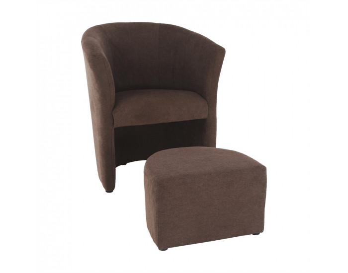 Konferenčné kreslo s taburetkou Rose - hnedá