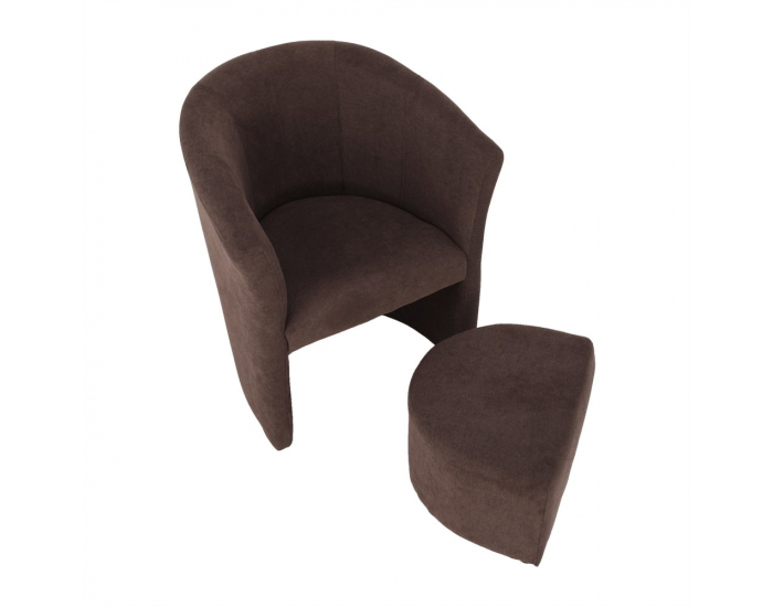 Konferenčné kreslo s taburetkou Rose - hnedá