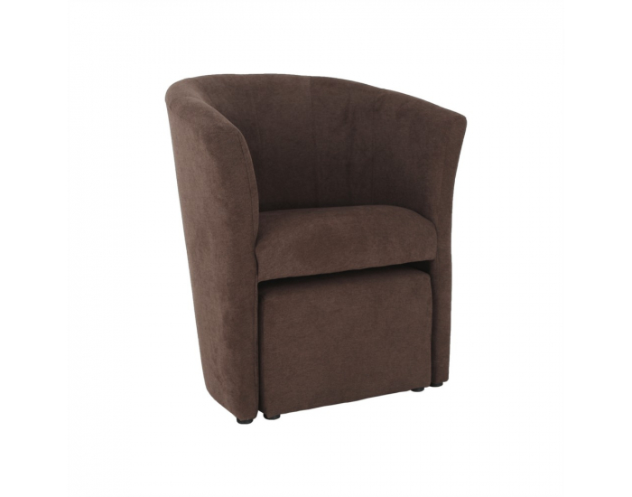 Konferenčné kreslo s taburetkou Rose - hnedá