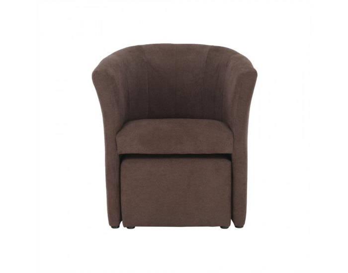 Konferenčné kreslo s taburetkou Rose - hnedá