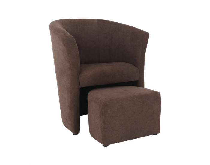 Konferenčné kreslo s taburetkou Rose - hnedá