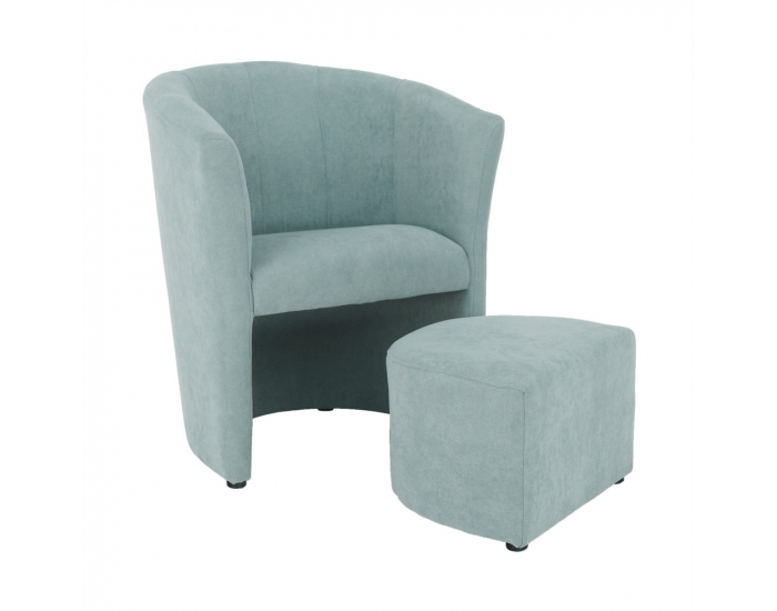 Konferenčné kreslo s taburetkou Rose - mentolová