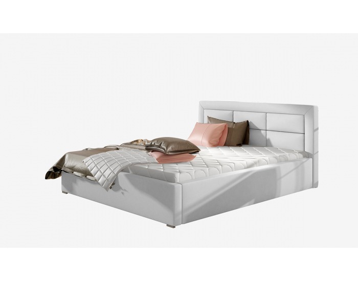 Čalúnená manželská posteľ s roštom Rovigo 160 - biela