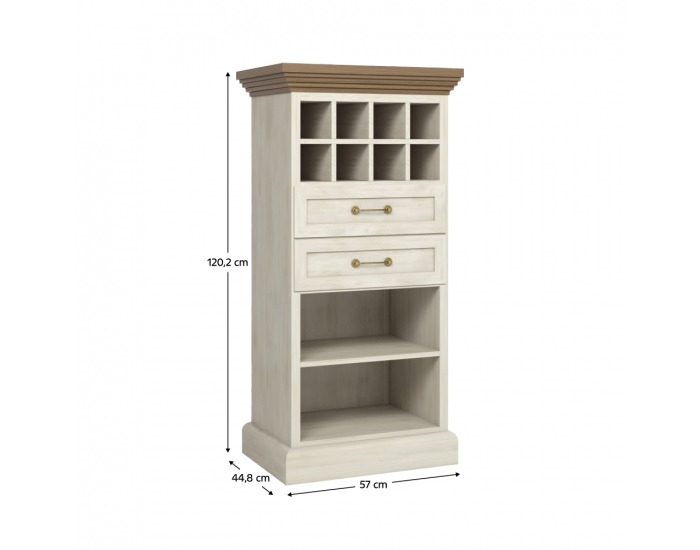 Dvojdverová komoda Royal R2S - sosna nordická / dub divoký