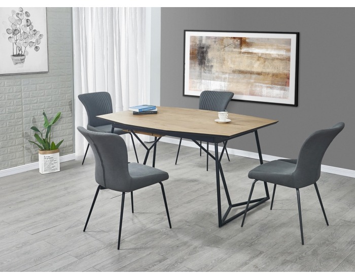 Rozkladací jedálenský stôl Colombo - dub zlatý / čierna